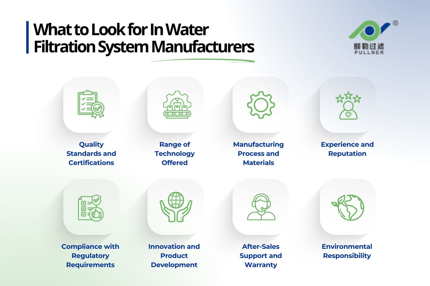 what to look for in water filtration system manufacturers